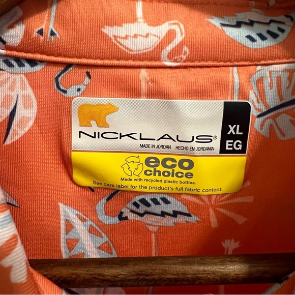 Jack Nicklaus Golf Polo Shirt with Tropical Print, Men’s XL - Picture 4 of 6